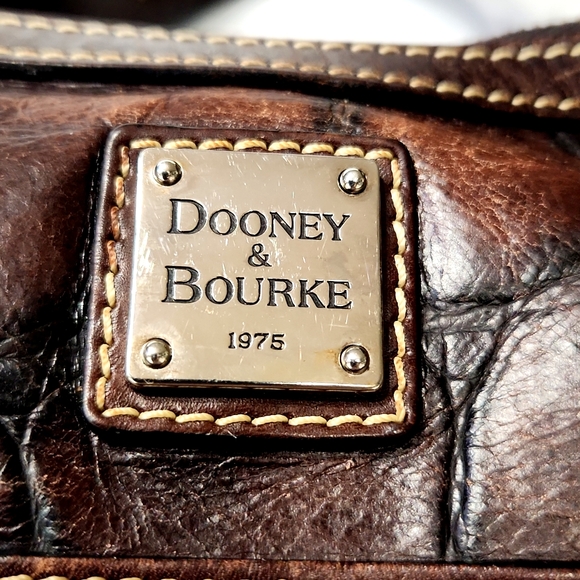 VTG Dooney & Bourke Leather Croc Embossed Espresso Brown Shoulder Bag J7574008 - Picture 4 of 16